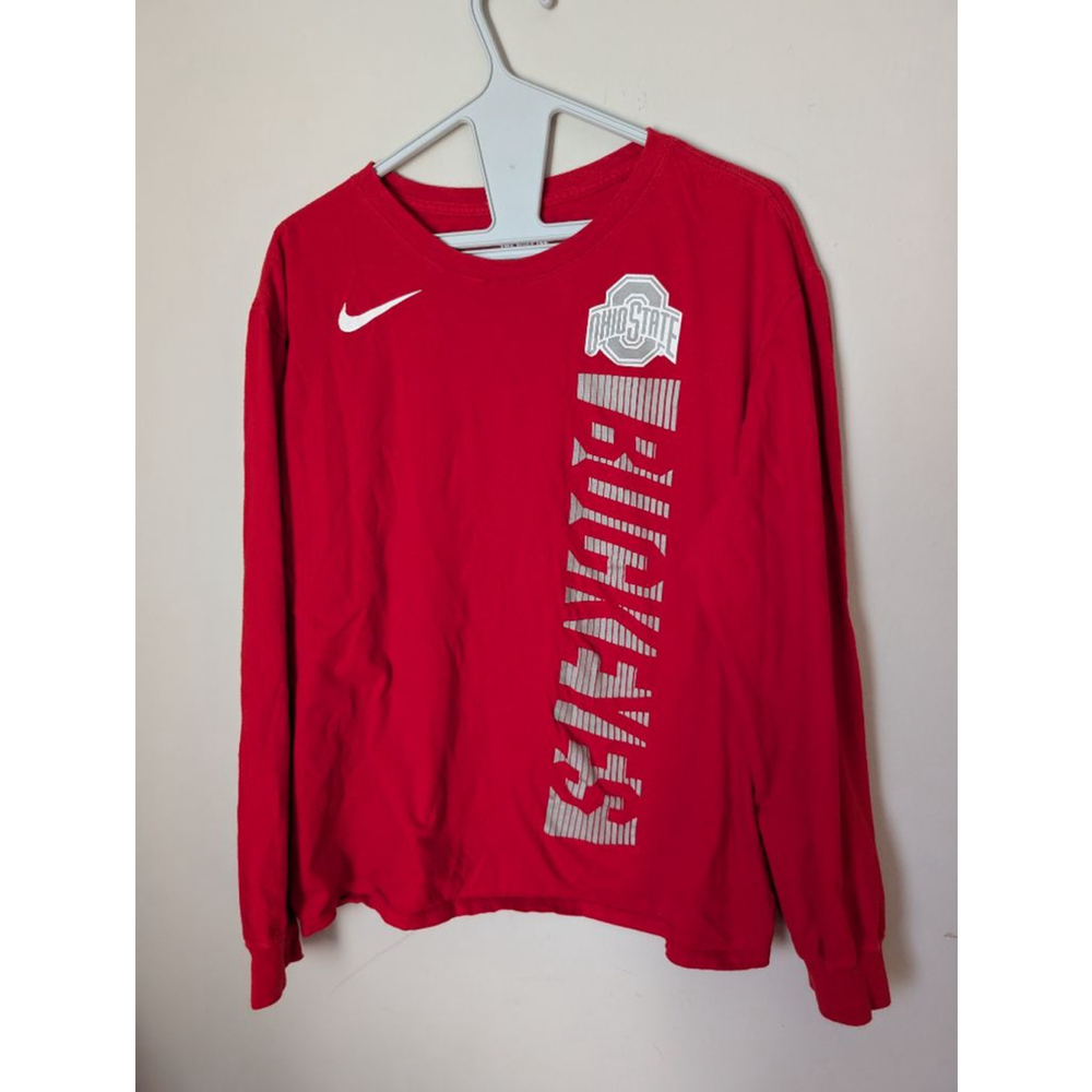 Nike Ohio State Buckeyes Red Long Sleeve T-Shirt Mens Large